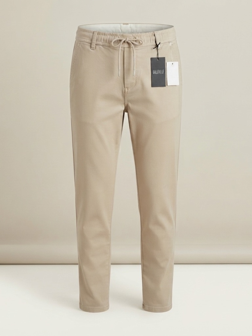 Caliville Men’s Jogger Pants Large Deeper Stone Khaki NWT Drawstring Stretch